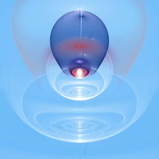 FRACTAL ART DESIGN GREETING CARD Blue Moon Microscope